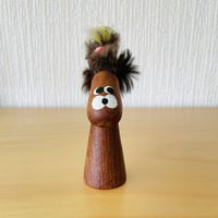 チーク製/モフモフ頭の動物のフィギュア/ペーパークリップ
