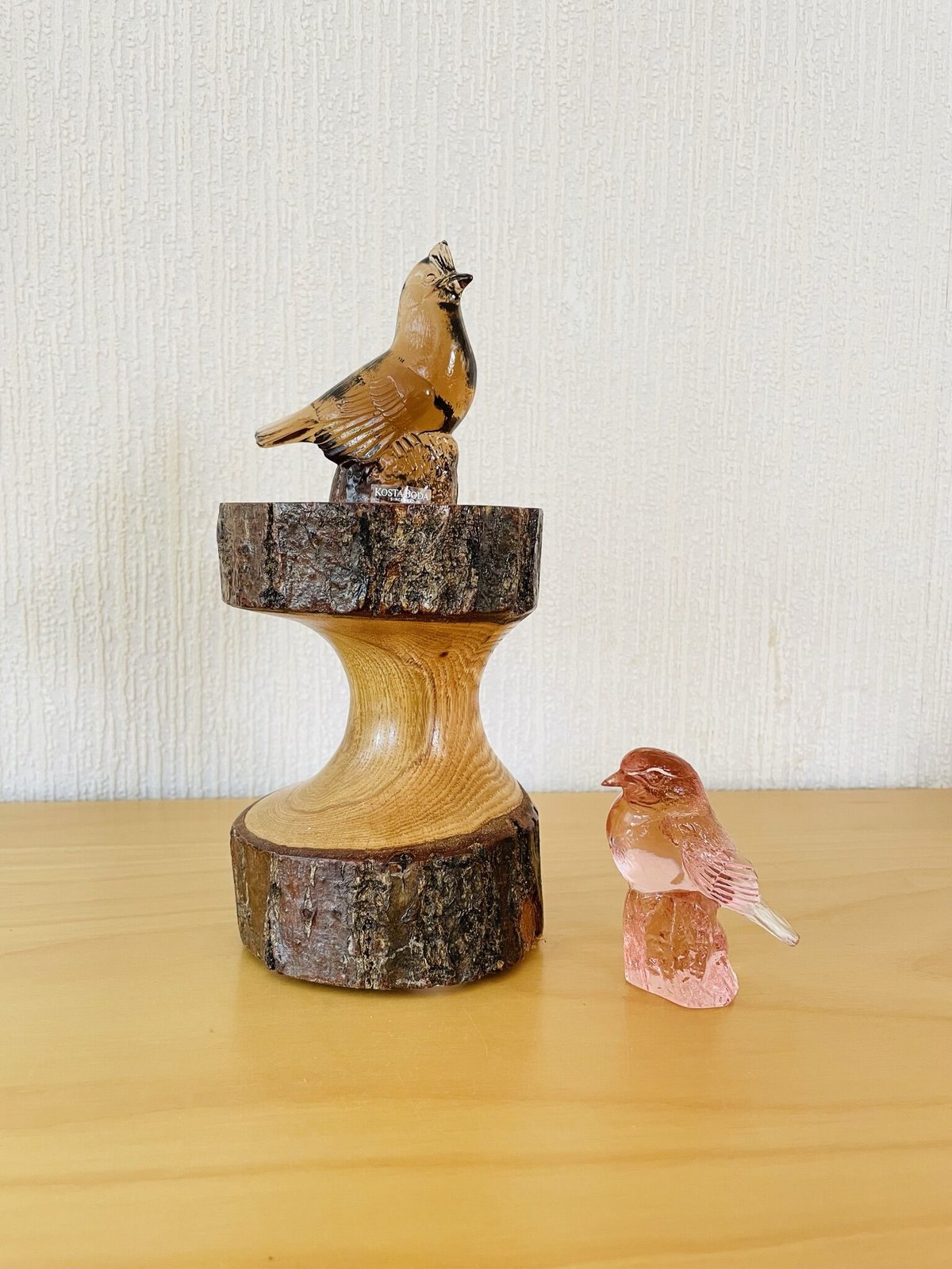 水鳥、スエーデンコスタボーダのガラス美術工芸品
