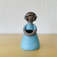Elbogen Keramik/エルボーゲン セラミック/フラワーガール/パステルブルーにリボン