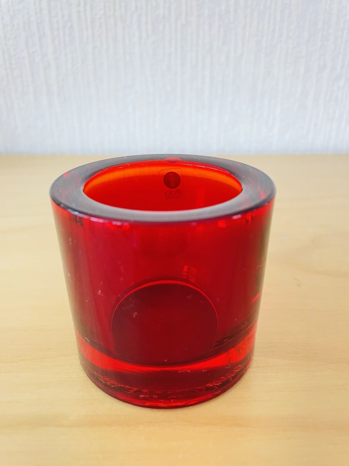 Iittala/イッタラ/Kivi/キビ/キャンドルホルダー/レッド/旧ロゴ  