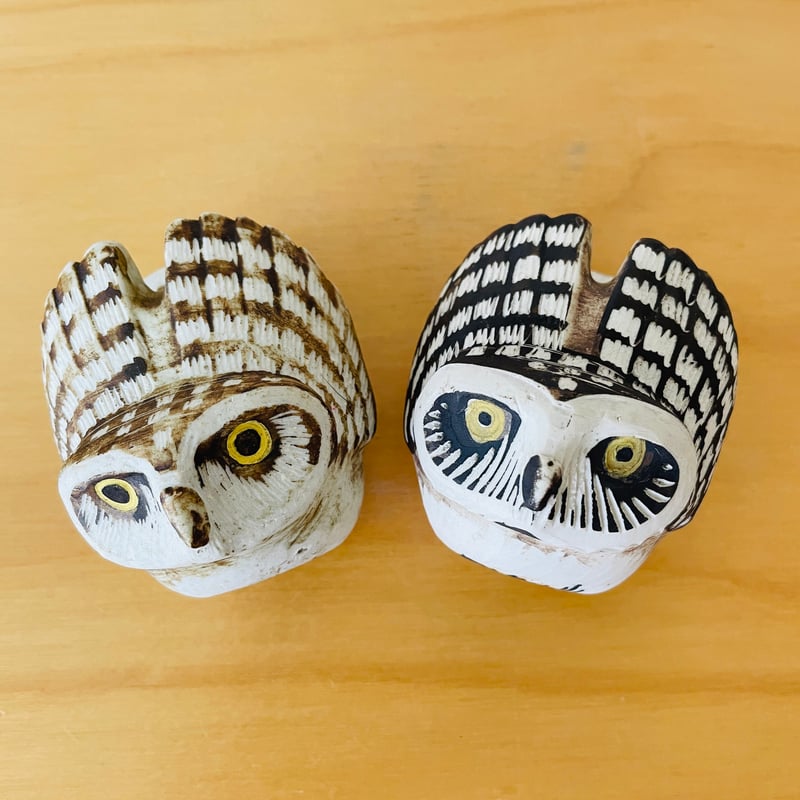 美品 グスタフスベリ フクロウのオブジェ Gustavsberg フクロウ