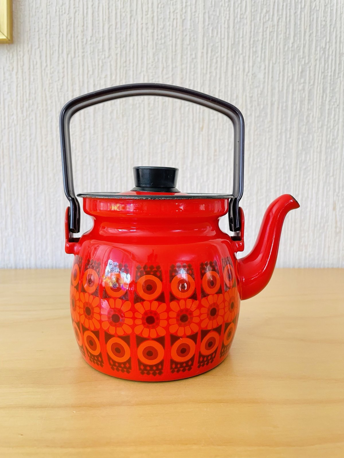 フィネル アンティーク 花柄やかん 黄色 フィネル アンティーク 花柄