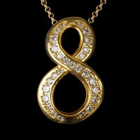 インパクト大 BIG ペンダント ナンバー ネックレス  ゴールド メンズ アクセサリー 数字 8