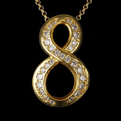 インパクト大 BIG ペンダント ナンバー ネックレス  ゴールド メンズ アクセサリー 数字 8