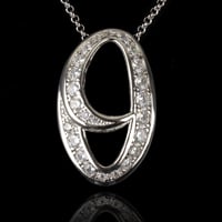 インパクト大 BIG ペンダント ナンバー ネックレス  シルバー メンズ アクセサリー 数字 0