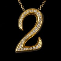 インパクト大 BIG ペンダント ナンバー ネックレス  ゴールド メンズ アクセサリー 数字  1