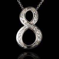 インパクト大 BIG ペンダント ナンバー ネックレス  シルバー メンズ アクセサリー 数字 8