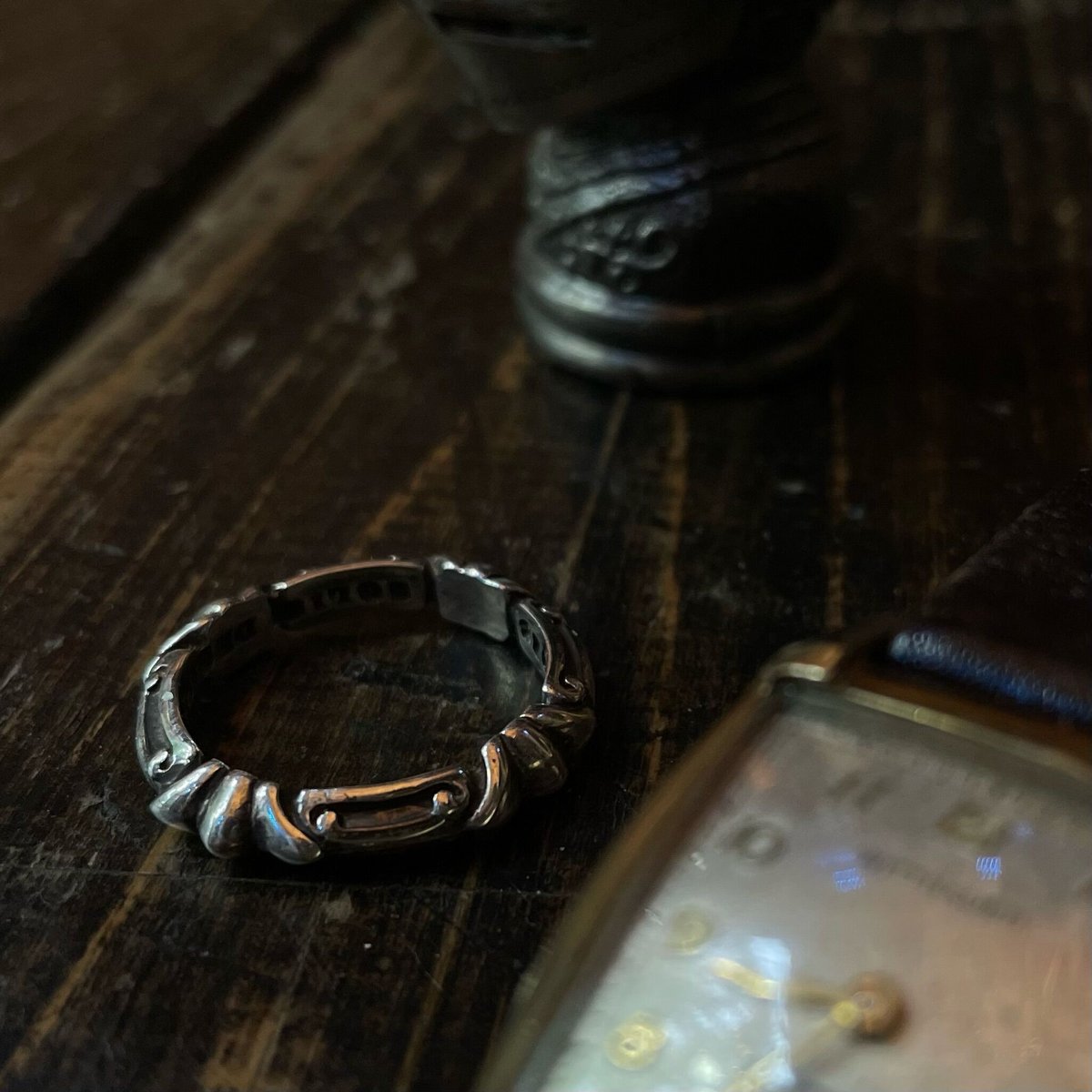 フランス　スターリング　シルバー　リング　ヴィンテージ　セット　鎚目　SSO スターリングシルバースパイラルオープニングリング925シルバー