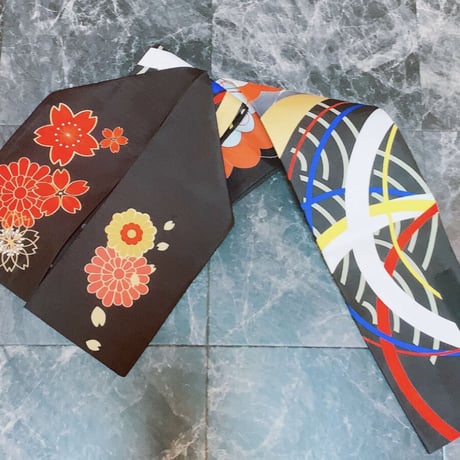 めっちゃ着物®︎＝ワンピース（金彩赤・黒帯）
