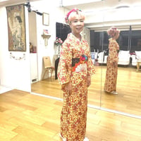 めっちゃ着物®︎＝ワンピース（イエロー・ゴールド帯）