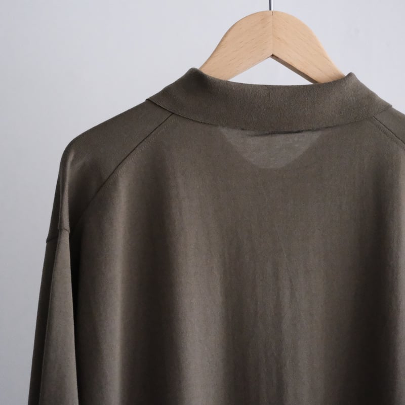 AURALEE / GIZA HIGH GAUGE KNIT POLO（Men's / Oli