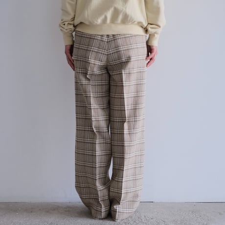 AURALEE / SILK LINEN NEP CHECK ONE-TUCK SLACKS（Lady's/IVORY BEIGE CHECK）