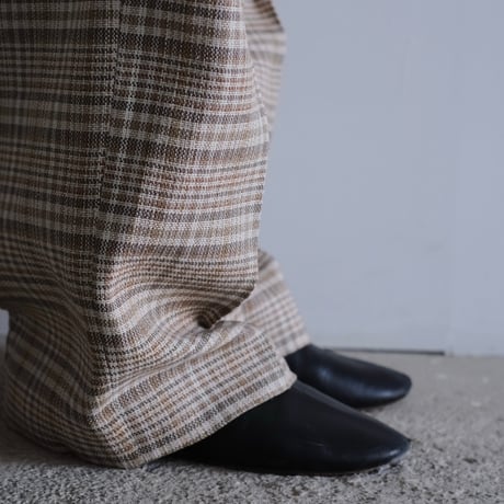 AURALEE / SILK LINEN NEP CHECK ONE-TUCK SLACKS（Lady's/IVORY BEIGE CHECK）
