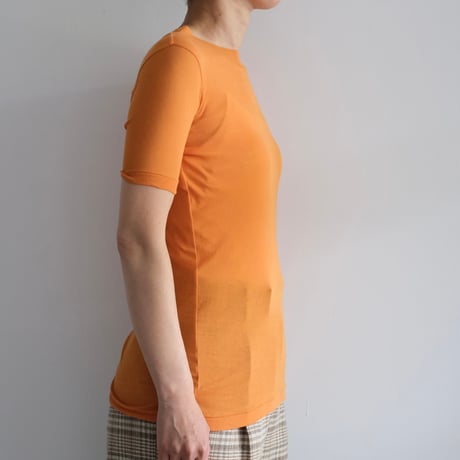 AURALEE /SUPER HIGH GAUGE SHEER RIB TEE（Lady's/ORANGE）