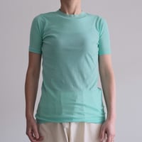 AURALEE /SUPER HIGH GAUGE SHEER RIB TEE（Lady's/AQUA GREEN）