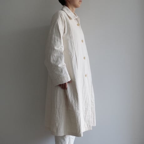 Khadi and Co /Quilted Canvas Cotton Coat〈Yuzu〉 (lady's /Natural)