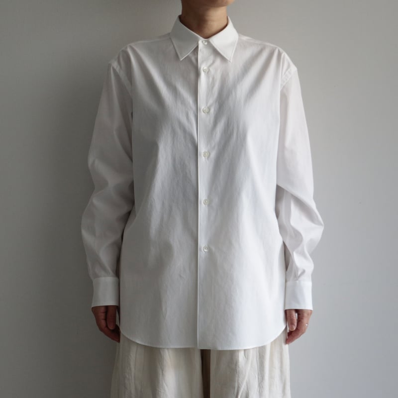 Yショップメンズ新品 AURALEE WASHED FINX TWILL SHIRTS ホワイト