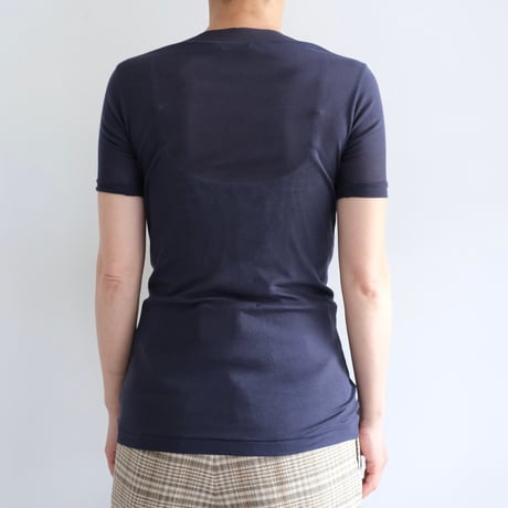 AURALEE /SUPER HIGH GAUGE SHEER RIB TEE（Lady's/NAVY）