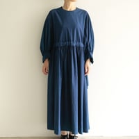 COSMIC WONDER /Cotton silk typewriter farmer's dress(Lady's/Ryukyu indigo)