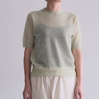 AURALEE /KID MOHAIR SHEER KNIT TEE（Lady's/PALE GREEN）