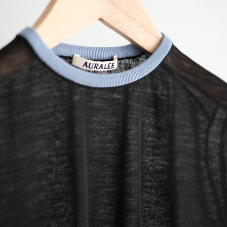 AURALEE / HARD TWIST HIGH GAUGE WOOL SILK KNIT TEE　（Lady's / Black)