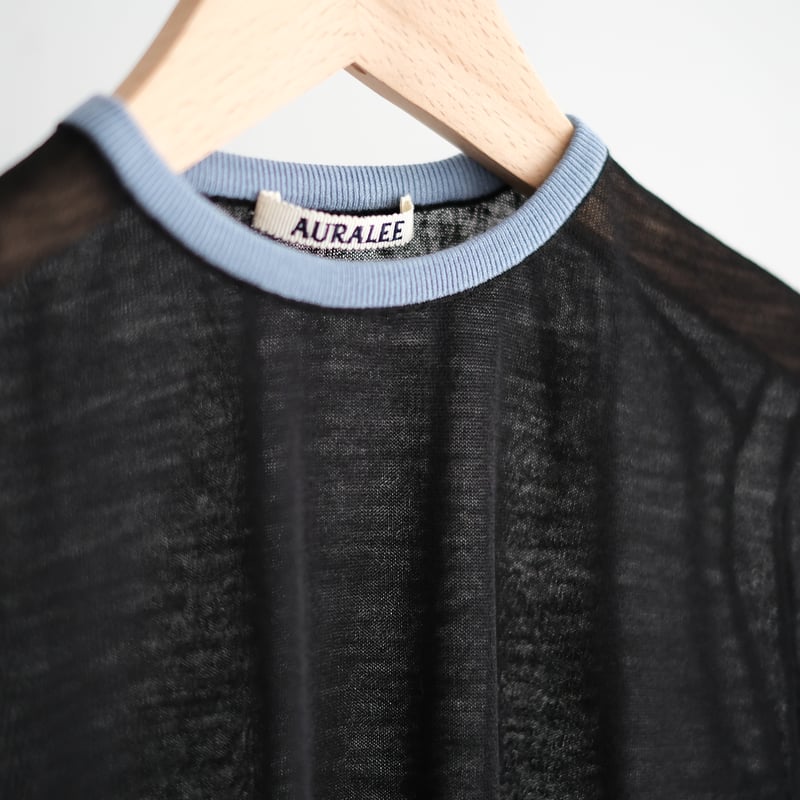 HARD TWIST HIGH GAUGE WOOL SILK KNIT TEE (Lady' HARD TWIST HIGH GAUGE WOOL SILK KNIT TEE (Lady'