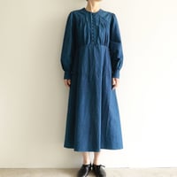 COSMIC WONDER /Cotton linen classic broadcloth 20’s work dress(Lady's/Ryukyu indigo)