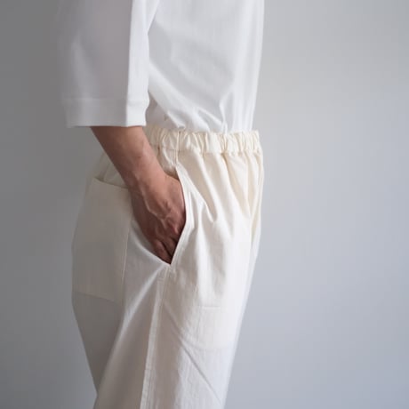 Yoli / Cotton eazy pants (Lady's、Men's /O .white)