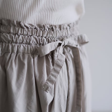 COSMIC WONDER / Silk cotton broadcloth classic folk pants(Violet ash)