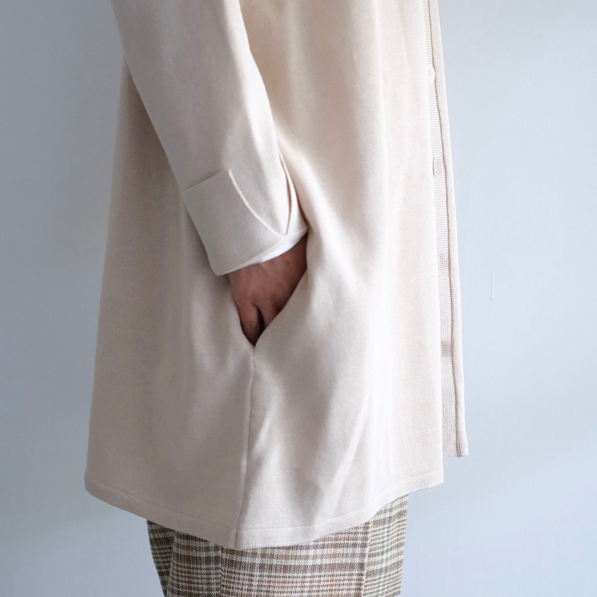 Yoli / Cotton knit cardigan （Lady's,Men's/ beig