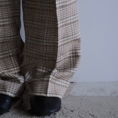 AURALEE / SILK LINEN NEP CHECK ONE-TUCK SLACKS（Lady's/IVORY BEIGE CHECK）