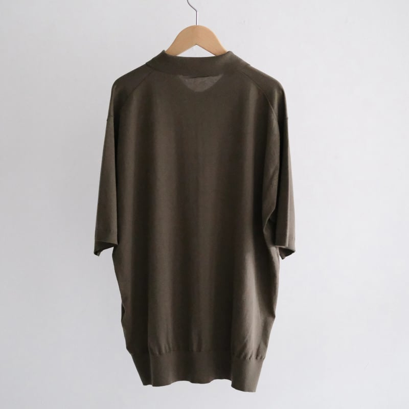 AURALEE / GIZA HIGH GAUGE KNIT POLO（Men's / Oli