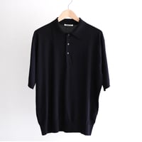 AURALEE / GIZA HIGH GAUGE KNIT POLO(Men's / DARK NAVY)