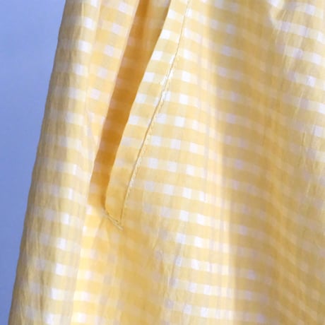Yoli / Gingham wide pants（Lady ’s、Men’s /Yellow×Yellow)