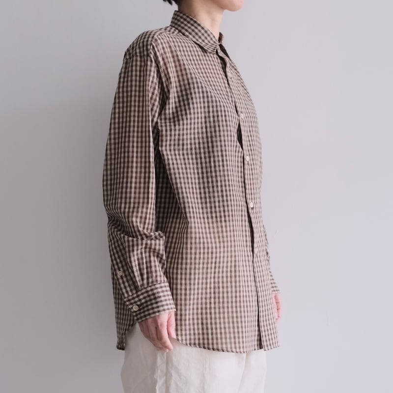 AURALEE /AIRY LIGHT COTTON CHECK BIG SHIRT(Lady AURALEE /AIRY LIGHT COTTON CHECK BIG SHIRT(Lady