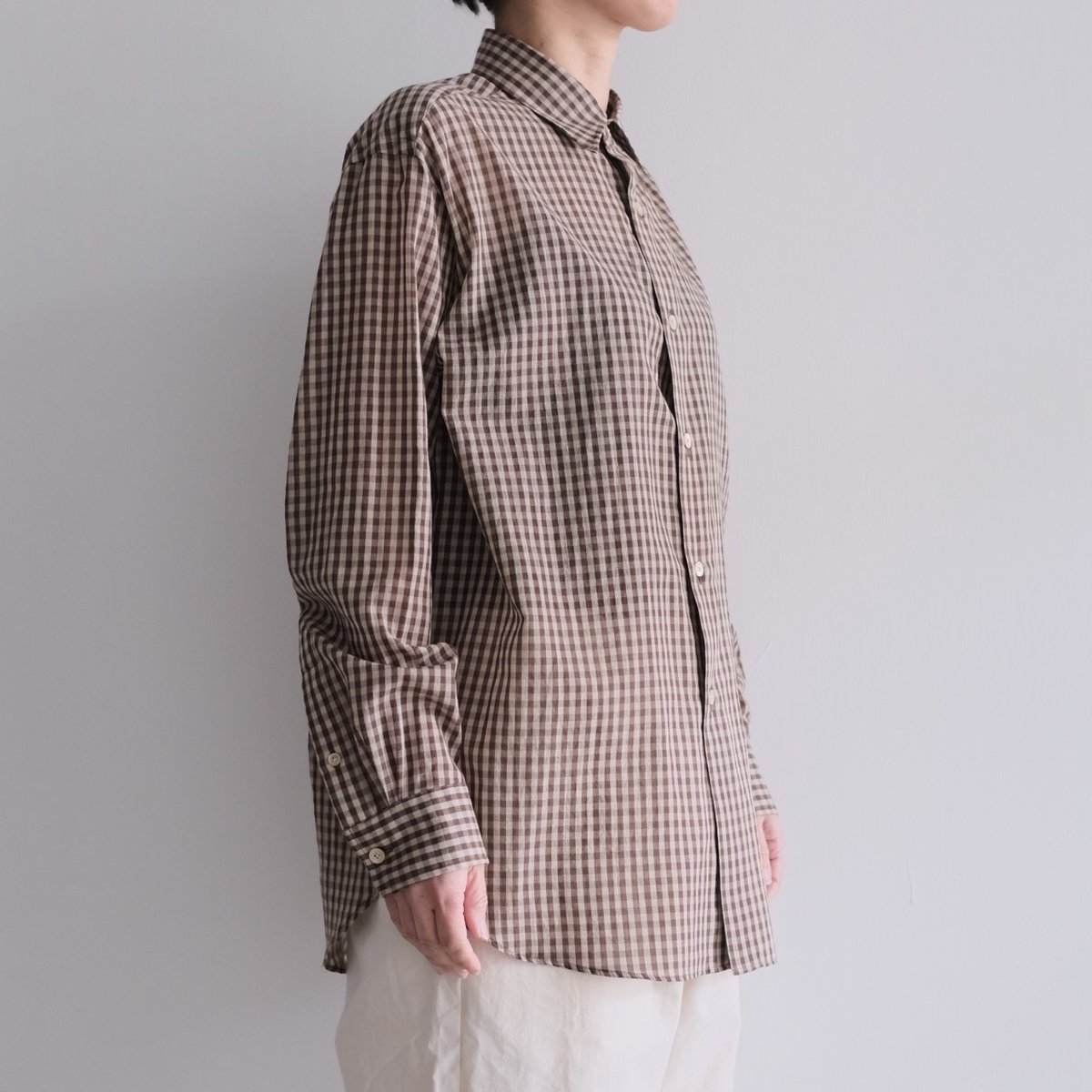 AURALEE /AIRY LIGHT COTTON CHECK BIG SHIRT(Lady AURALEE /AIRY LIGHT COTTON CHECK BIG SHIRT(Lady