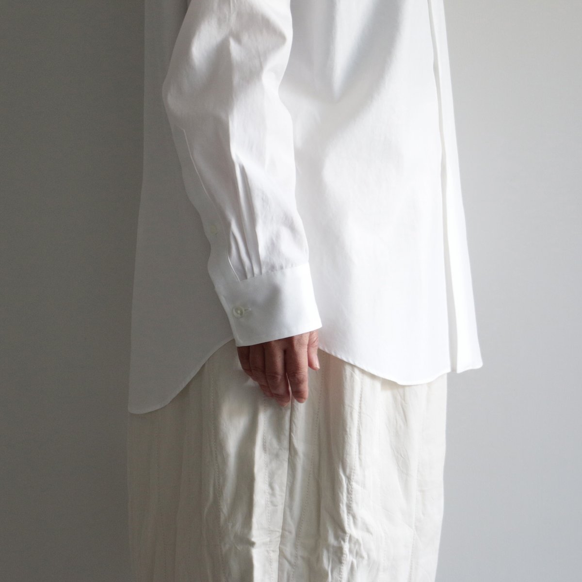 AURALEE / WASHED FINX TWILL SHIRTS（Lady's/WHITE...