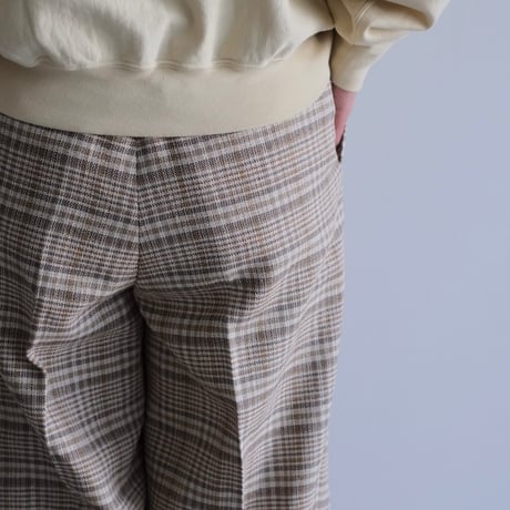 AURALEE / SILK LINEN NEP CHECK ONE-TUCK SLACKS（Lady's/IVORY BEIGE CHECK）