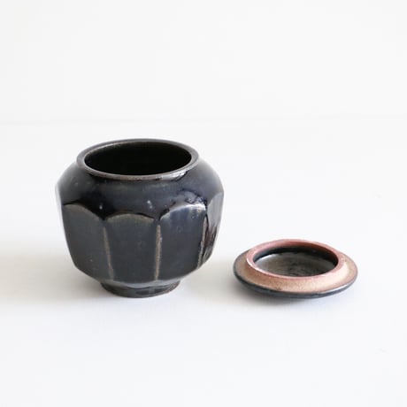 田谷直子 / 面取り壺大（黒瑠璃）
