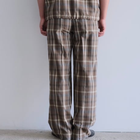 AURALEE / SUPER FINE TROPICAL WOOL CHECK TWO-TUCK SLACKS（Men's/TOP BROWN CHECK）