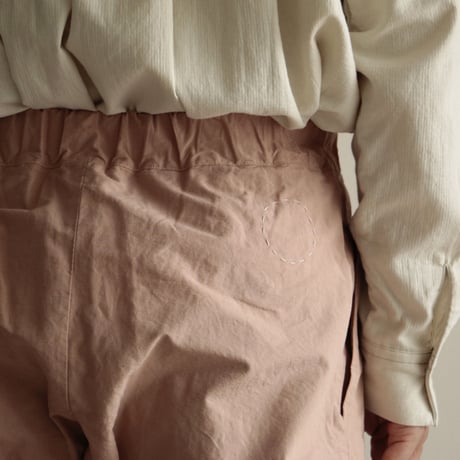 COSMIC WONDER /Cotton linen classic broadcloth “tattuke” pants (Men's/Orange jade)