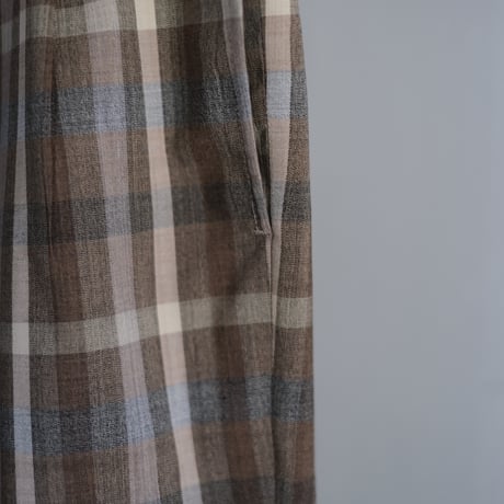 AURALEE / SUPER FINE TROPICAL WOOL CHECK TWO-TUCK SLACKS（Men's/TOP BROWN CHECK）