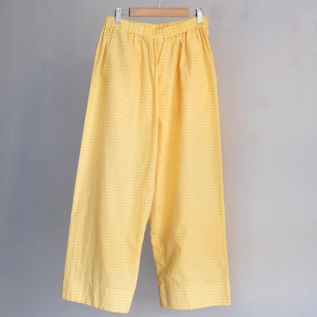 Yoli / Gingham wide pants（Lady ’s、Men’s /Yellow×Yellow)