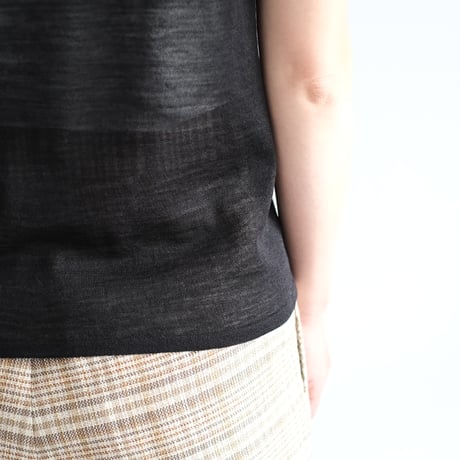 AURALEE / HARD TWIST HIGH GAUGE WOOL SILK KNIT TEE　（Lady's / Black)