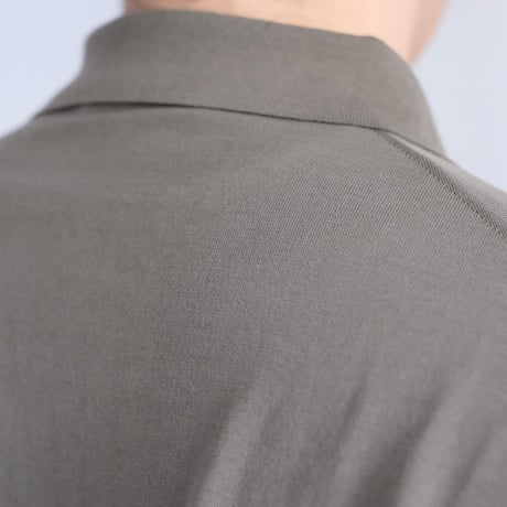 AURALEE / GIZA HIGH GAUGE KNIT POLO（Men's / Olive Gray）