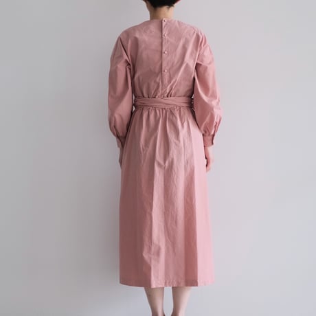 COSMIC WONDER /Organic cotton broadcloth wrapped dress(Rose crystal)