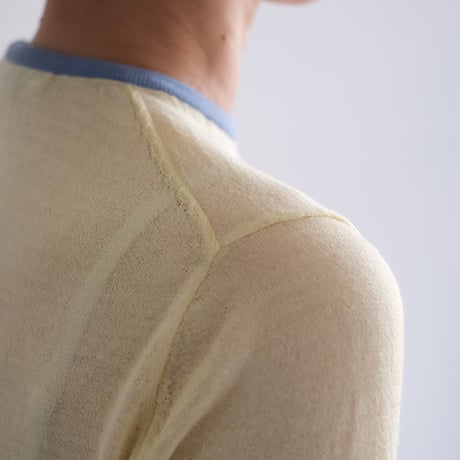 AURALEE / HARD TWIST HIGH GAUGE WOOL SILK KNIT TEE　（Lady's / Pale Yellow)