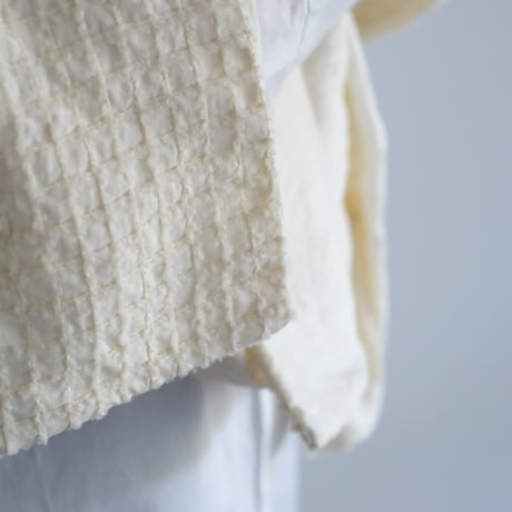 Yoli / Silk shaggy check shawl