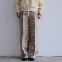 AURALEE / SILK LINEN NEP CHECK ONE-TUCK SLACKS（Lady's/IVORY BEIGE CHECK）