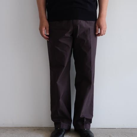 AURALEE / GARMENT-DYED FINX SHUTTLE WEATHER ONE-TUCK SLACKS（Men's / Dark Brown））